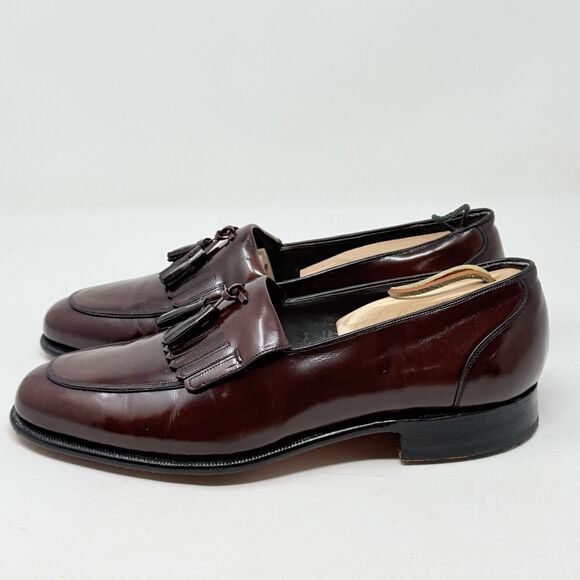 Johnston & Murphy Aristocrat Loafers Mens 10 C / A Burgundy Leather Tassels USA